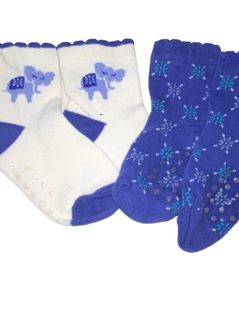 Batik Elephant Gymboree Socks Size 2-3T Blue & White
